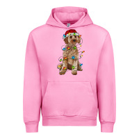 Fuchsia Pink cockapoo with christmas lights Urban Hoodie - RanaPortraitStore