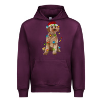 Mauve Wine cockapoo with christmas lights Urban Hoodie - RanaPortraitStore