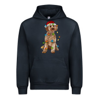 Navy cockapoo with christmas lights Urban Hoodie - RanaPortraitStore