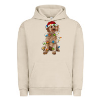 Pigment French Oak cockapoo with christmas lights Urban Hoodie - RanaPortraitStore