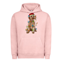Pigment Salmon cockapoo with christmas lights Urban Hoodie - RanaPortraitStore