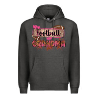 Charcoal Heather football grandma with leopard Premium Hoodie - Zillion Design Studio