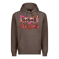 Coffee football grandma with leopard Premium Hoodie - Zillion Design Studio