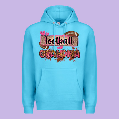 Football Grandma With Leopard Premium Hoodie Designed By Zillion Design Studio