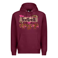 Burgundy football grandma with leopard Premium Hoodie - Zillion Design Studio