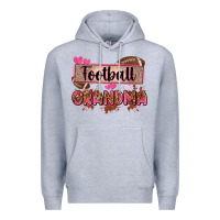 Heather Grey football grandma with leopard Premium Hoodie - Zillion Design Studio