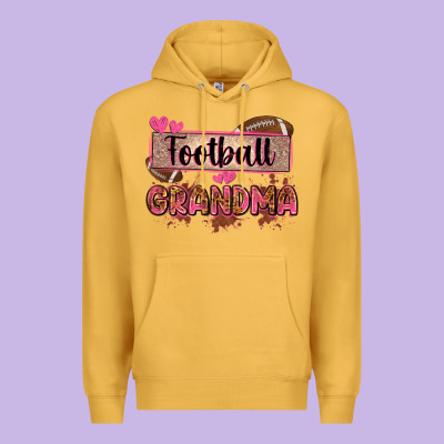 Football Grandma With Leopard Premium Hoodie Designed By Zillion Design Studio