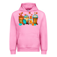 Fuchsia Pink thankful coffee cups Urban Hoodie - Zillion Design Studio