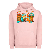 Pigment Salmon thankful coffee cups Urban Hoodie - Zillion Design Studio