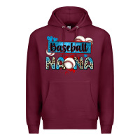 Burgundy baseball nana with leopard Premium Hoodie - Zillion Design Studio