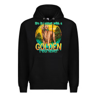 Black life is better with a golden retriever Premium Hoodie - texasbilliewilder