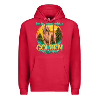 Cardinal life is better with a golden retriever Premium Hoodie - texasbilliewilder