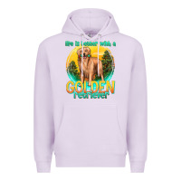 Lilac life is better with a golden retriever Premium Hoodie - texasbilliewilder
