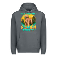 Rock life is better with a golden retriever Premium Hoodie - texasbilliewilder