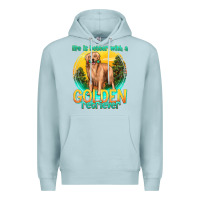 Blue Mist life is better with a golden retriever Premium Hoodie - texasbilliewilder