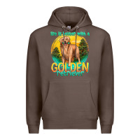 Coffee life is better with a golden retriever Premium Hoodie - texasbilliewilder