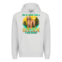 Dove Grey life is better with a golden retriever Premium Hoodie - texasbilliewilder
