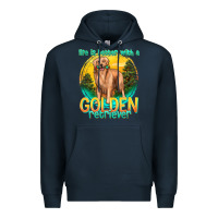 Navy life is better with a golden retriever Premium Hoodie - texasbilliewilder