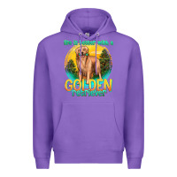 Purple life is better with a golden retriever Premium Hoodie - texasbilliewilder