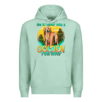 Seafoam life is better with a golden retriever Premium Hoodie - texasbilliewilder