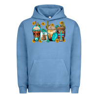 Pigment Pebble Blue blessed coffee cups Urban Hoodie - Zillion Design Studio