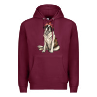 Burgundy st bernard with bandanna Premium Hoodie - texasbilliewilder