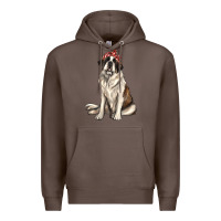 Coffee st bernard with bandanna Premium Hoodie - texasbilliewilder