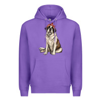 Purple st bernard with bandanna Premium Hoodie - texasbilliewilder