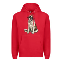 Red st bernard with bandanna Premium Hoodie - texasbilliewilder