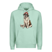 Seafoam st bernard with bandanna Premium Hoodie - texasbilliewilder