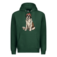 St Bernard With Bandanna Premium Hoodie | Teevron