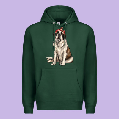 St Bernard With Bandanna Premium Hoodie Designed By Texasbilliewilder