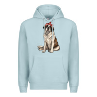 Blue Mist st bernard with bandanna Premium Hoodie - texasbilliewilder