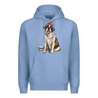Colony Blue st bernard with bandanna Premium Hoodie - texasbilliewilder