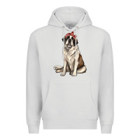 Dove Grey st bernard with bandanna Premium Hoodie - texasbilliewilder