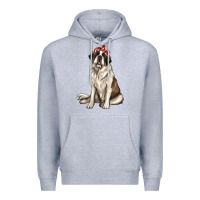 Heather Grey st bernard with bandanna Premium Hoodie - texasbilliewilder