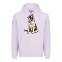 Lilac st bernard with bandanna Premium Hoodie - texasbilliewilder