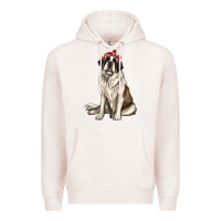 Pale Pink st bernard with bandanna Premium Hoodie - texasbilliewilder