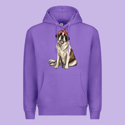 St Bernard With Bandanna Premium Hoodie Designed By Texasbilliewilder