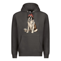 Smoke st bernard with bandanna Premium Hoodie - texasbilliewilder