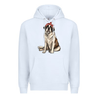 White st bernard with bandanna Premium Hoodie - texasbilliewilder