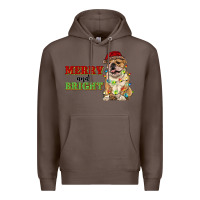 Coffee merry and bright english bulldog Premium Hoodie - RanaPortraitStore