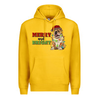 Lemon merry and bright english bulldog Premium Hoodie - RanaPortraitStore