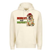 Sandshell merry and bright english bulldog Premium Hoodie - RanaPortraitStore