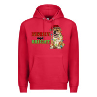 Cardinal merry and bright english bulldog Premium Hoodie - RanaPortraitStore