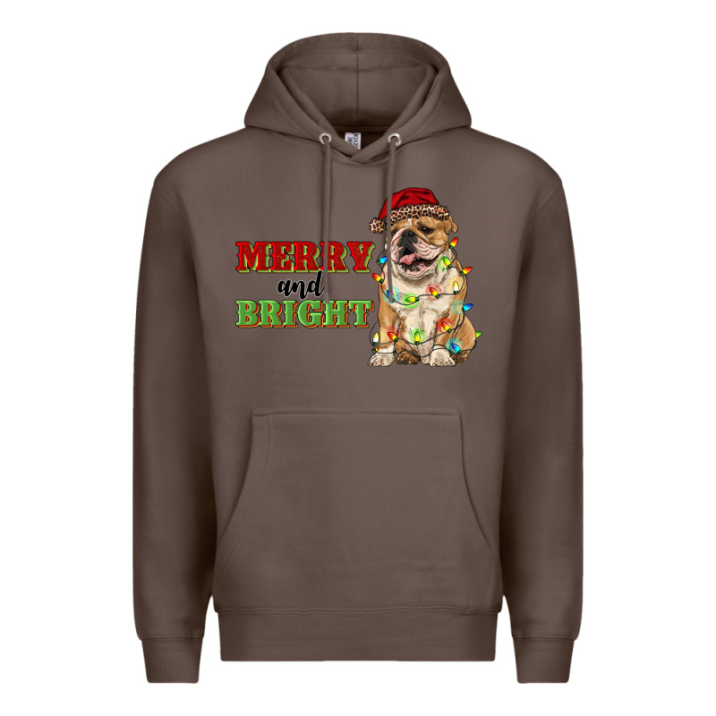 Merry And Bright English Bulldog Premium Hoodie by RanaPortraitStore | Teevron