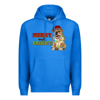 True Royal merry and bright english bulldog Premium Hoodie - RanaPortraitStore