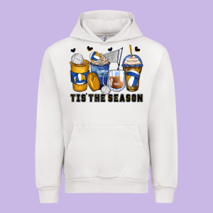 Tis' The Season Volleyball Coffee Cups Urban Hoodie Designed By Zillion Design Studio