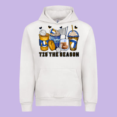 Tis' The Season Volleyball Coffee Cups Urban Hoodie Designed By Zillion Design Studio
