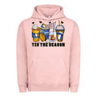 Pigment Salmon tis' the season volleyball coffee cups Urban Hoodie - Zillion Design Studio